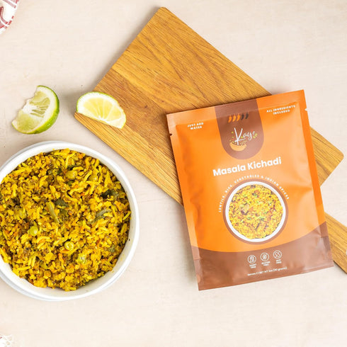 2 Kays Curries Masala Kichadi Meal Kit with Premium Rice and Lentils, Authentic Indian Comfort Food, Vegan