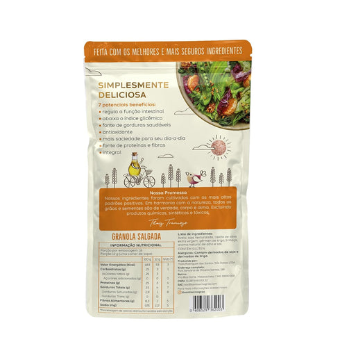 Santssimo Gro 25g 200g, Salty Granola Natural Granola, Vegan, High Fiber, Premium, Grain and Seed Mix, Protein