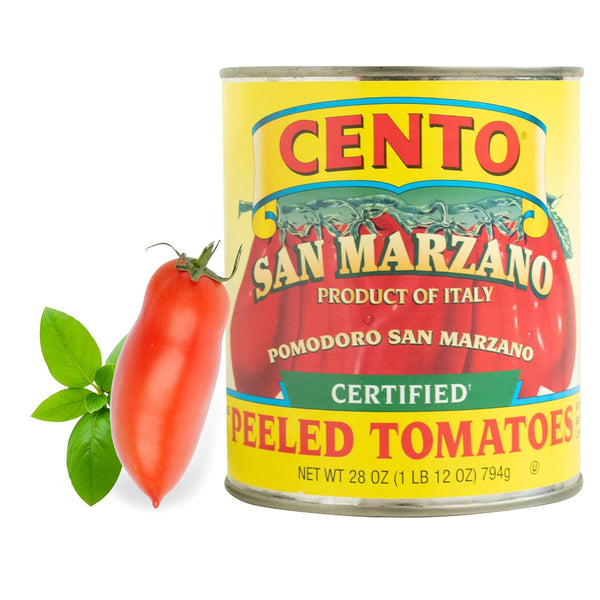 Cento Certified San Marzano Whole Peeled Tomatoes, 28 Oz, Canned Plum Tomatoes