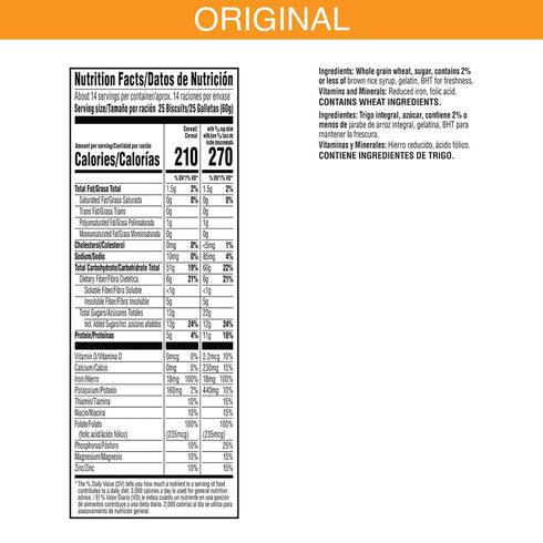 Kellogg's 48g 29.5 oz Kelloggs Frosted Mini-Wheats Breakfast Cereal, High Fiber, Whole Grain, Giant Size