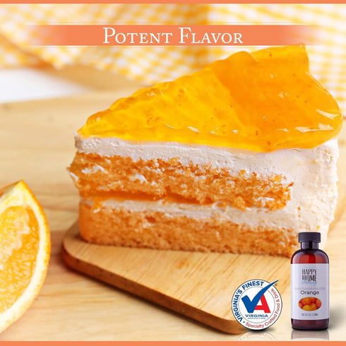 Happy Home Natural Orange Baking Flavor Emulsion, Certified Kosher, 4 oz.