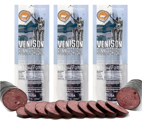 Pearson Ranch Venison Summer Sausage - Deer Sausage Exotic Meat, Gluten-Free, MSG-Free,