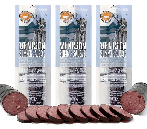 Pearson Ranch Venison Summer Sausage - Deer Sausage Exotic Meat, Gluten-Free, MSG-Free,
