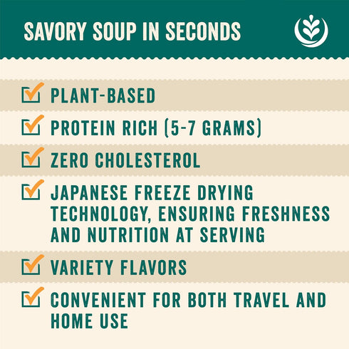 26g Packets, 4-Pack, (2.8 Oz 80g 4), Space Soup Instant Soup, Plant-Based & Ready in Minutes / (Box of Tofu Wakame)
