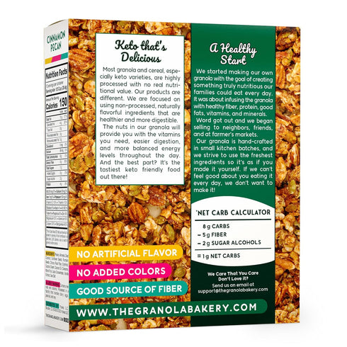 1g 10 TGB Cinnamon Keto Granola | Net Carb Cereal | Gluten Free Low Carb Nut Snack, Ounces