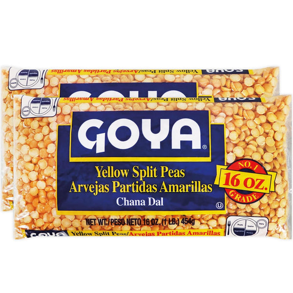 Goya Yellow Split Peas, Dry, Pantry Staple, Pack of 2 (16 oz