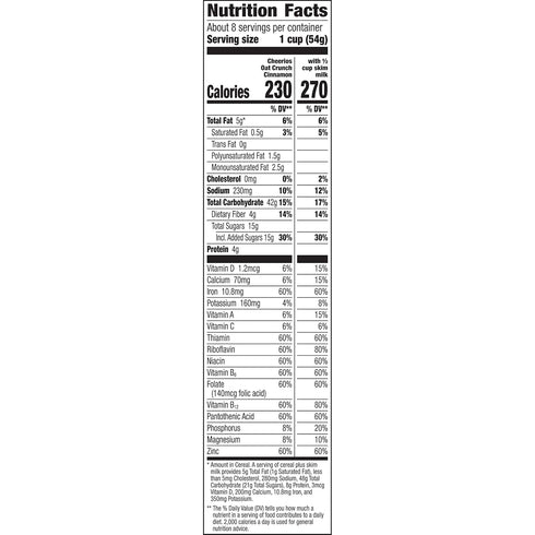 15.2 oz Cheerios Cinnamon Oat Crunch Breakfast Cereal