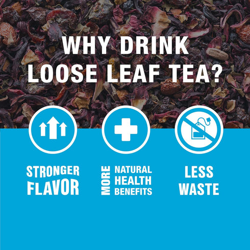 1.7oz 25 Tiesta Tea - Cranberry Hibiscus Rooibos Tea, Fireberry, Loose Leaf, Herbal Blend with Hibiscus, Cranberry