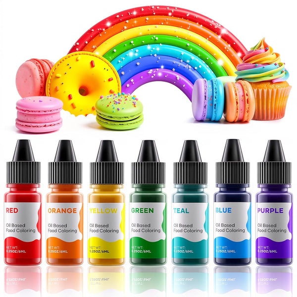 Oil Based Food Coloring for Chocolate Rainbow Oil Edible Food Dye Set