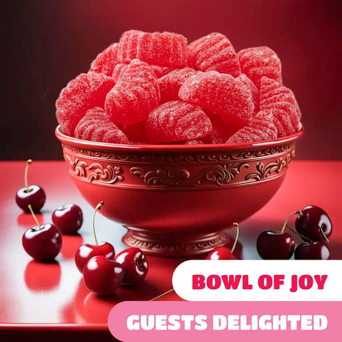 1 Pack Cherry Slices Candy - Pound - Chewy Candy for Office Bowls & Holiday Buffets - Gelatin Free Jelly Candies