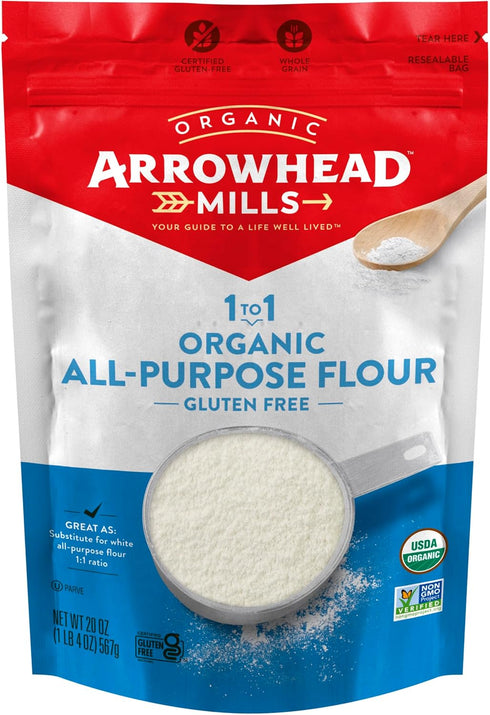 Arrowhead Mills Organic Gluten Free All-Purpose Flour, 20 oz Bag (Pack of