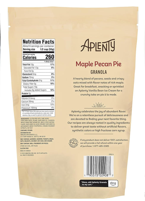 Aplenty 11 Oz (Pack 3) Amazon Brand, Maple Pecan Pie Granola