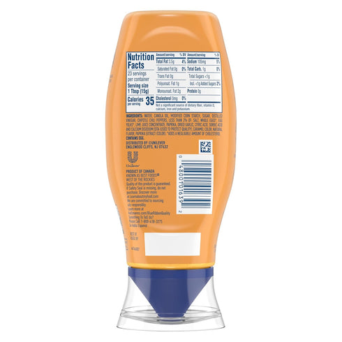 8 Count 11.5 oz Hellmann's Mayonnaise Dressing Mild Chipotle for Tacos, Grilled Chicken Sandwiches & More, with Real
