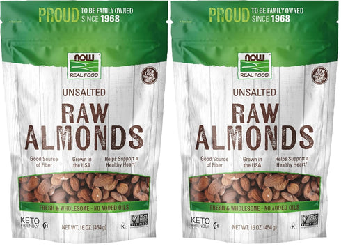 NOW Foods, Almonds, Raw and Unsalted, Source of Protein, Grown in the