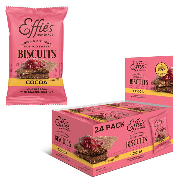 Effie's Homemade Biscuits - Cocoa - Single Serve Tray - 24 Pack