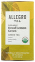 Allegro Tea, Organic Decaf Lemon Green Tea Bags, 20 ct