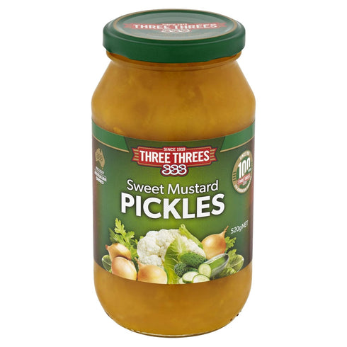 Three Threes 520g Sweet Mustard Pickles