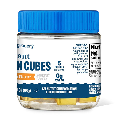 Amazon Fresh 3.4 Oz , Instant Bouillon Cubes, Chicken Flavor