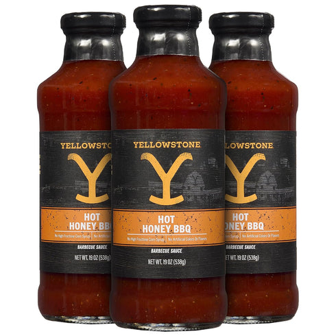 Yellowstone Hot Honey BBQ Sauce 19oz 3 pack