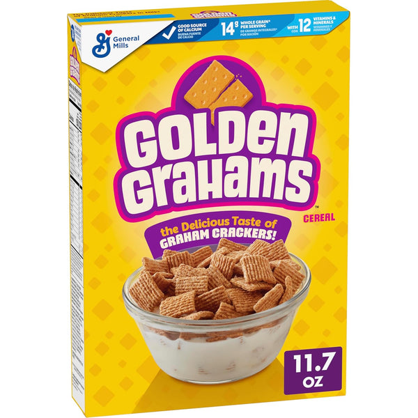 Golden Grahams Breakfast Cereal, Graham Cracker Taste, Made with Whole Grain, 11.7