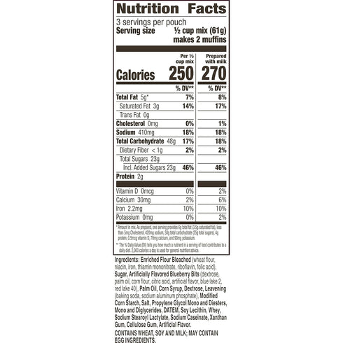 6.5 oz (Pack 9) Betty Crocker Blueberry Muffin Mix
