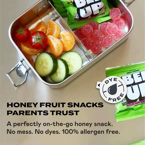 Packs (Pack 10) BEEUP Honey Fruit Snacks With a Teaspoon of Honey in Every Pouch Dye Free, No Corn Syrup Individually