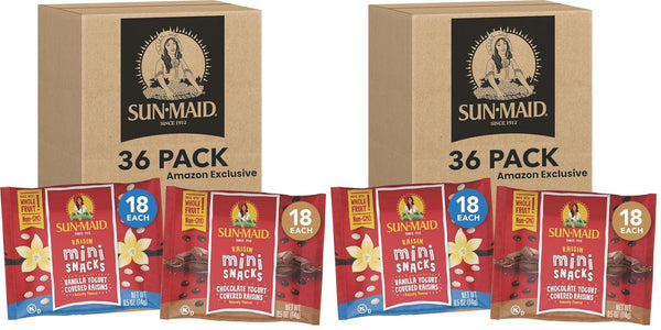 Sun-Maid Vanilla & Chocolate Yogurt Coated Raisins Variety Packets - 0.5 oz