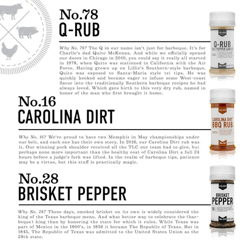 Set (6 oz), (7.9 oz), (3.6 oz) 3-Pack Lillies Q - Rub Trio, BBQ Rub Sampler, Barbeque Rubs & Spices, Rub Seasoning