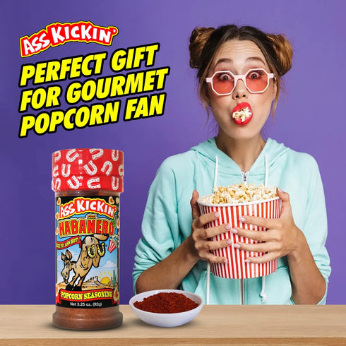 ASS KICKIN' Habanero Popcorn Seasoning - Great for Gourmet Popcorn, Chicken Wings, Meat - Perfect for Gifts!