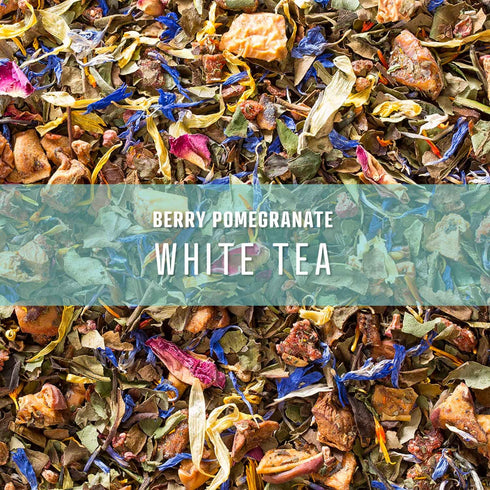 3 oz 30 Elevate Tea Berry Pomegranate Tea, Loose Leaf White Tea, Medium Caffeine, Pouch - Cups, Hot & Iced Tea, No