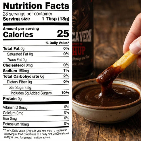 14.5 oz Black Cavern - The Ketchup Alternative, Tomato-Free Condiment for Burgers, Steaks, Hot Dogs & Fries, No High