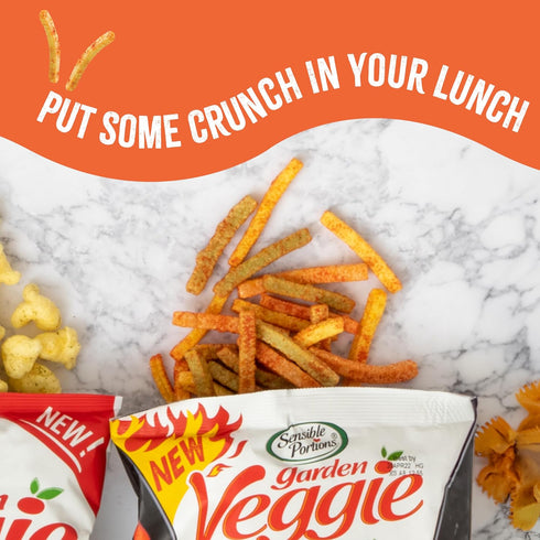 0.75 Oz (Pack 24) Sensible Portions Garden Veggie Straws, Screamin' Hot