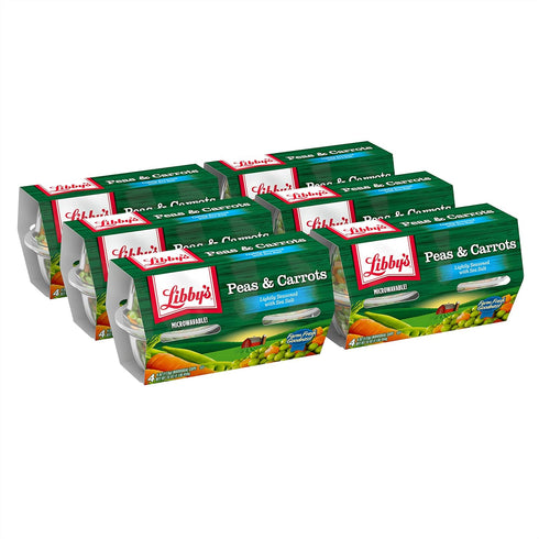 4-4oz (Pack 6) Libby's Microwavable Cups Cups of Choose Vegetable Type Below (Peas)