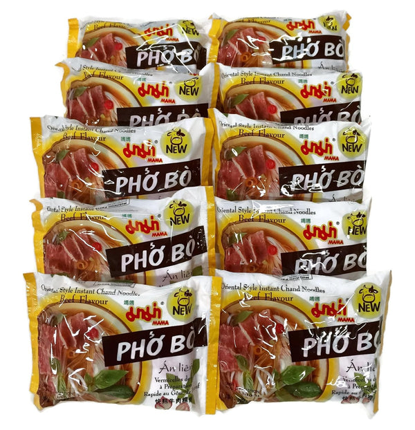Instant Chand Noodle Soup, 1.94 Oz. Packets (Set of 10) (Beef (Pho