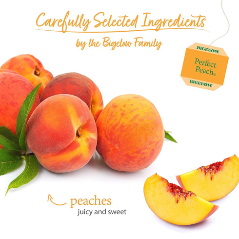 Bigelow Perfect Peach Herbal Tea - Caffeine Free with Peach and Herbs, 20 Count Box (Pack of 6)