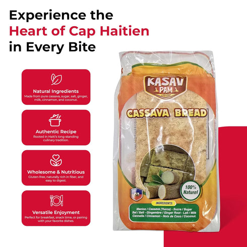 Generic Kasav Pam Traditional Haitian Cassava Bread Sugar/Coconut From Cap Haitien