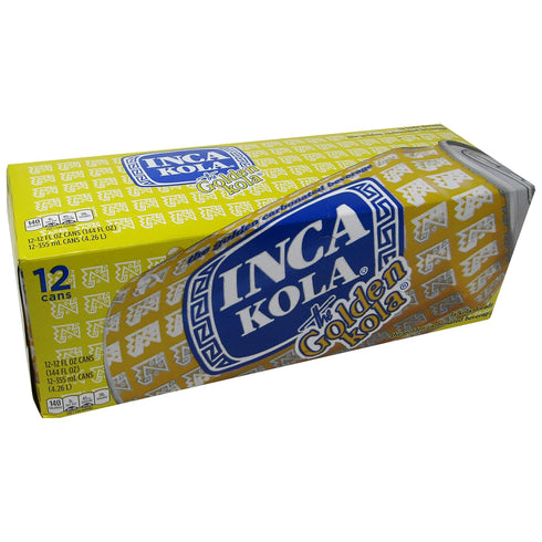 Inca Kola 12 oz 12pk Golden Carbonated Beverage Soda - la kola dorada - cans