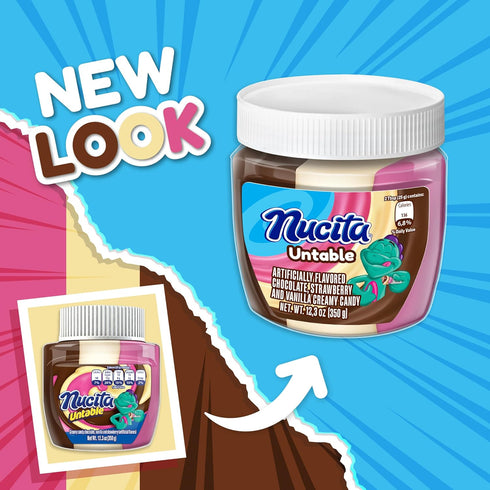 10.6 Oz Pack 1 Nucita Trisabor Spreadable, Creamy Candy Chocolate, Vanilla and Strawberry, Jar
