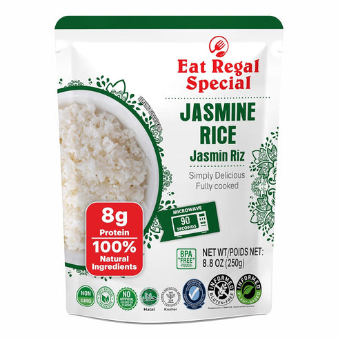 Eat Regal Jasmine Rice, Ready-to-eat Pouches, 8.8 oz, Pack of 6