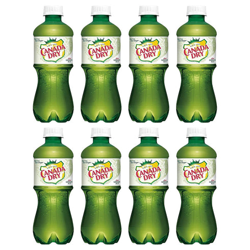 BEEQ (Pack of 8) Canada Dry Zero Sugar Ginger Ale Soda, 20-oz.