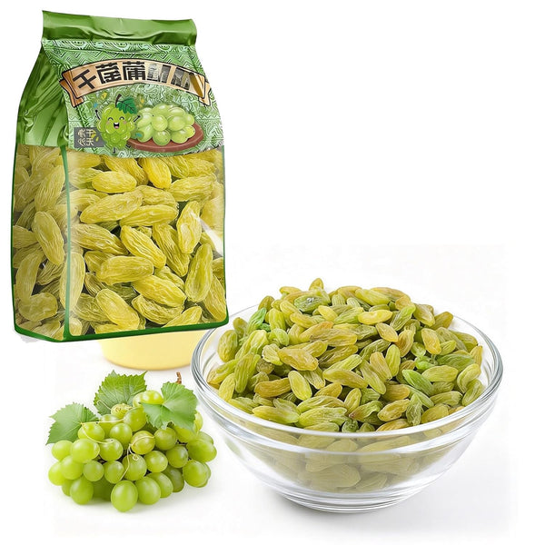 KLYso 500g Premium Green Raisins - Soft & Chewy Dried Fruit Snack, Ready