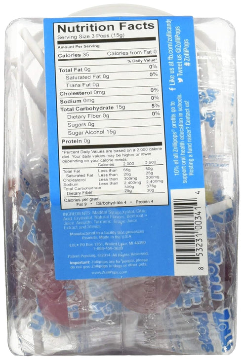 Zollipops Clean Teeth Lollipops, Anti-Cavity Lollipops, Delicious Assorted Flavors, 5.2 Ounce (Pack of 1)