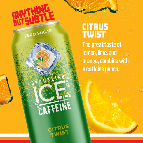 Sparkling ICE (Pack 12) (Pack 12) +Caffeine Citrus Twist Flavored Sparkling Water with Caffeine of and Classic Lemonade