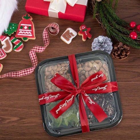 KWOLYKIM Fruit Basket with Mixed Nuts and Dried Fruit - Gourmet Food Gift Box for Men & Women - Assorted Almonds