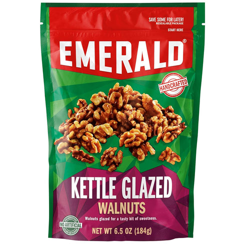 Emerald 6.5 (Pack 3) Glazed Walnuts, Ounce