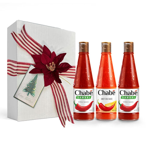 Chab Sambal Chili Hot Sauce Gift Set, 3 Pack (10.9 oz Each), Hot