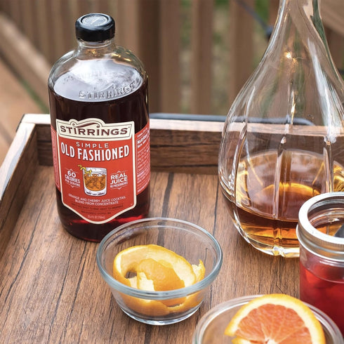 3 Pack 750ml 90 Stirrings Old Fashioned Cocktail Mix Bottles - Real Juice No Preservatives - Calories - Drink Mixer
