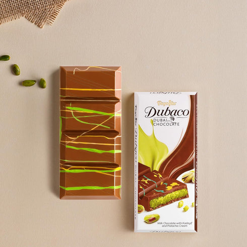 3.36 Oz (Pack 1), Beyoglu Dubaco Dubai Chocolate Bar Pistachio of Luxury & Premium Dubai Milk Chocolate Bar Filled