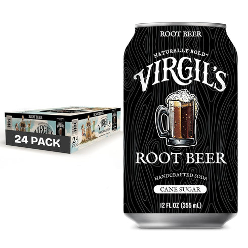 Virgil's Handcrafted Root Beer - Rich Bold Flavor - 12oz Cans, 24