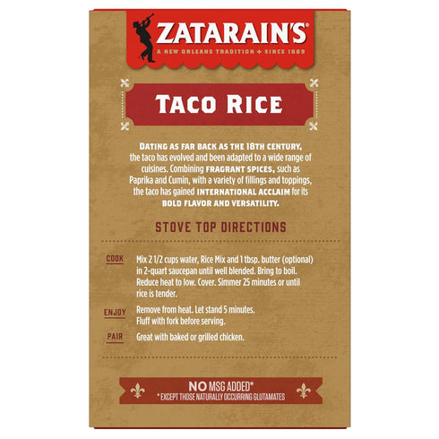 6.9 oz (Pack 8) Zatarain's Taco Rice
